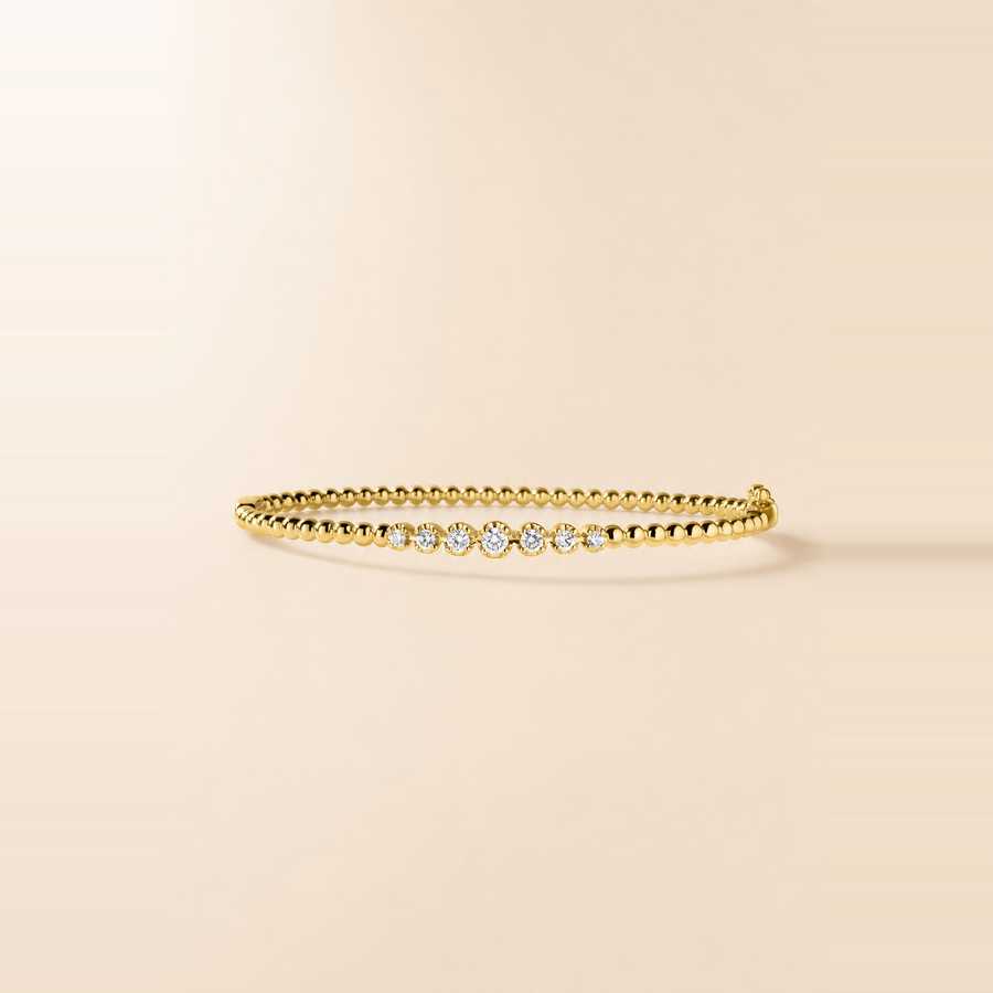 Diamond Cluster Bead Bangle &mdash; view 1