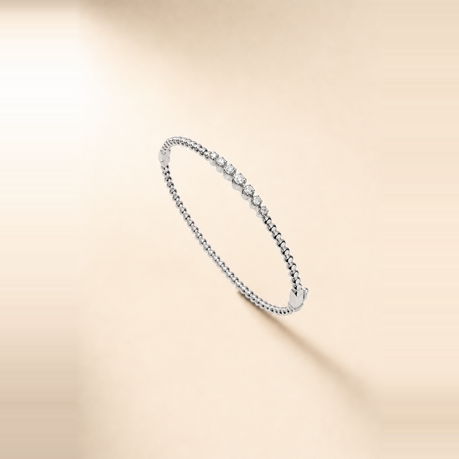Diamond Cluster Bead Bangle &mdash; view 5