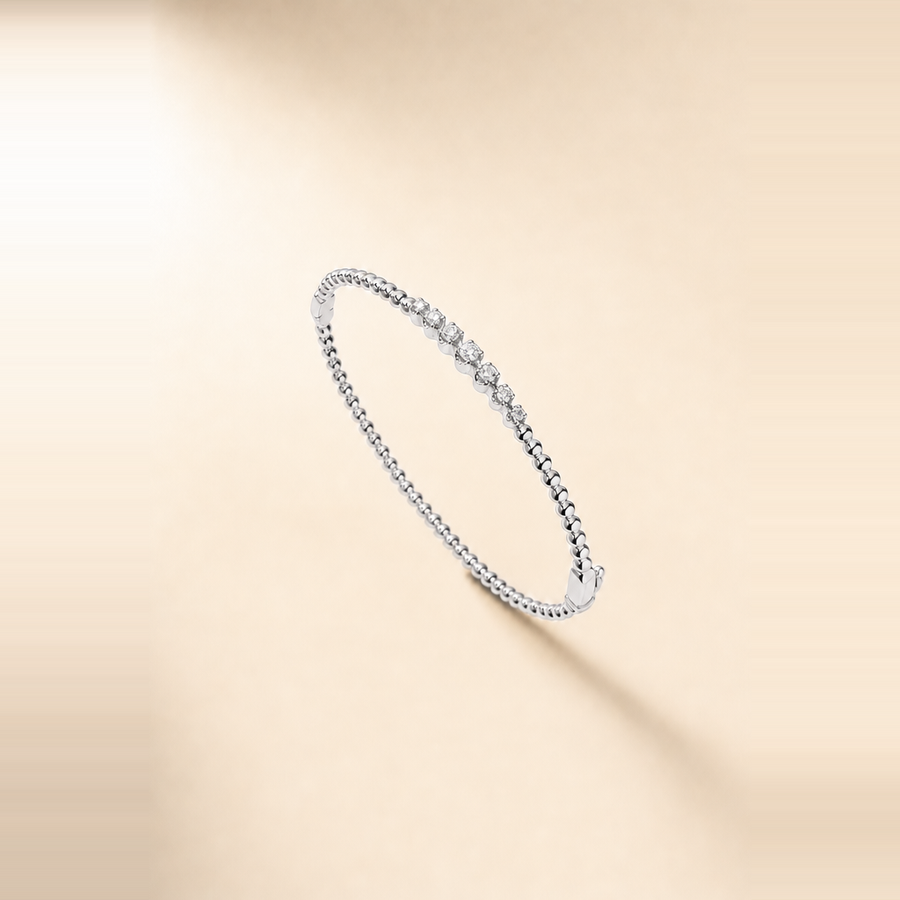 Diamond Cluster Bead Bangle &mdash; view 2