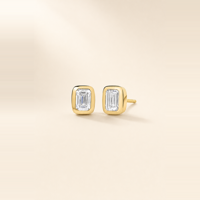 Emerald Bezel Studs