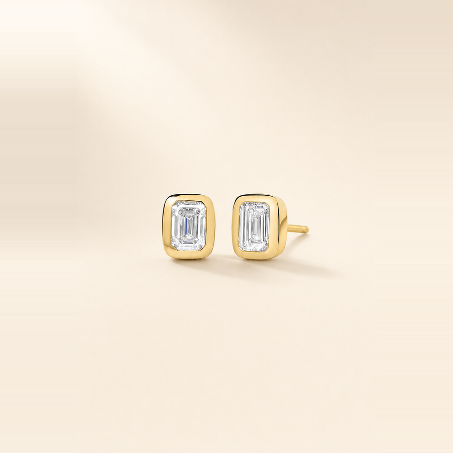 Emerald Bezel Studs &mdash; view 1