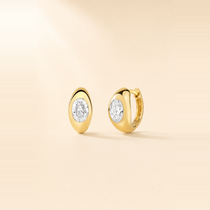 Bezel Diamond Huggies