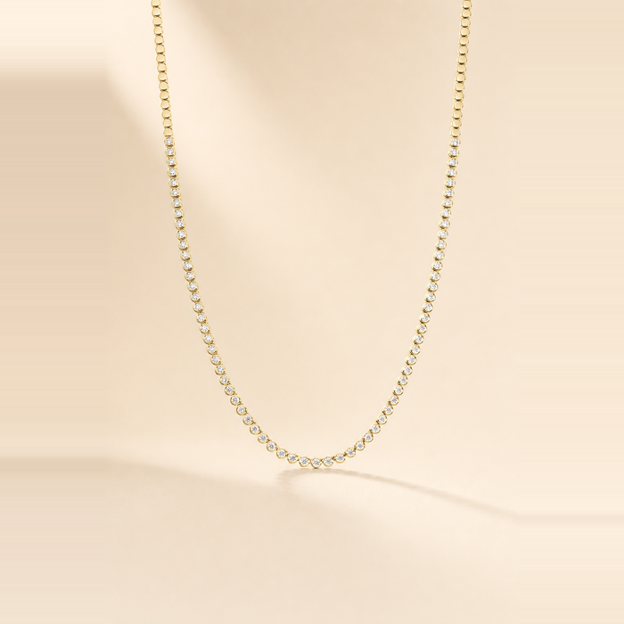 Bezel Mini Diamond Tennis Necklace