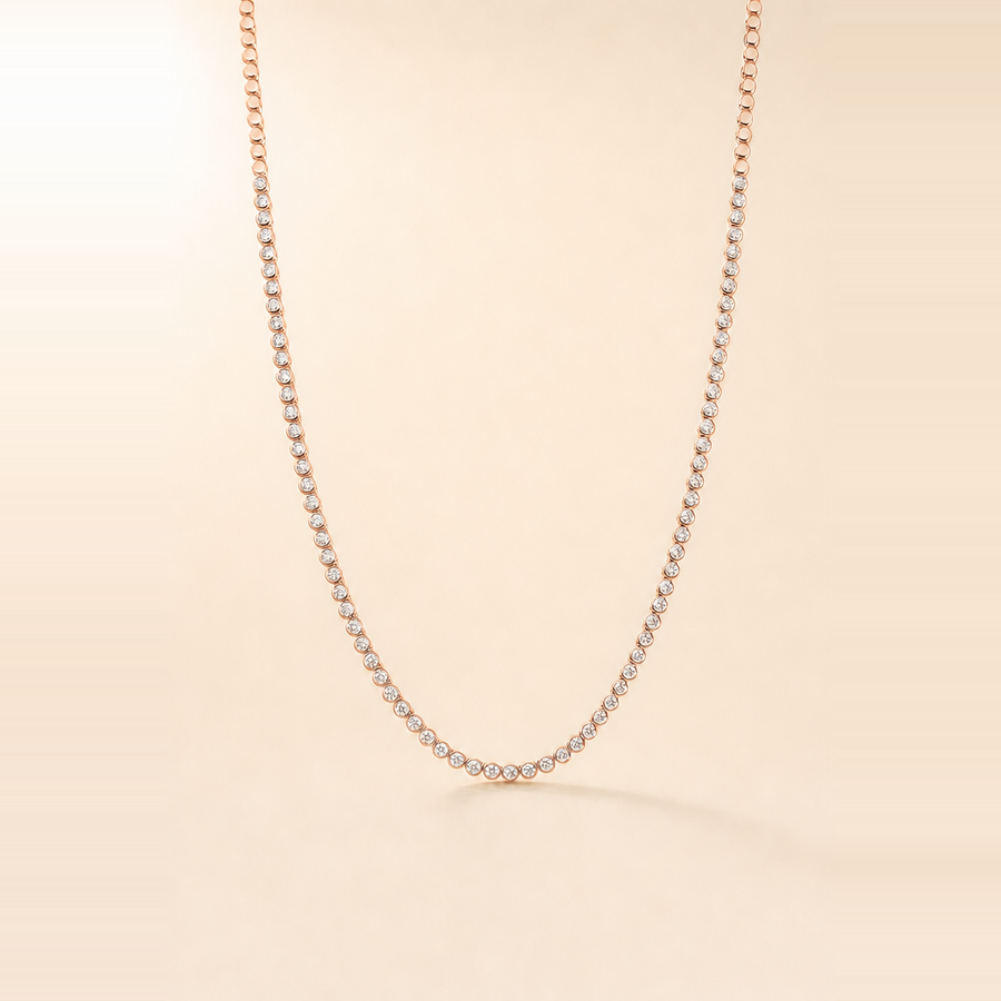 Bezel Mini Diamond Tennis Necklace &mdash; view 5