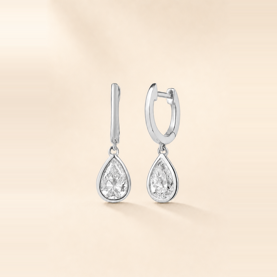 Framed Diamond Drop Earrings &mdash; view 4