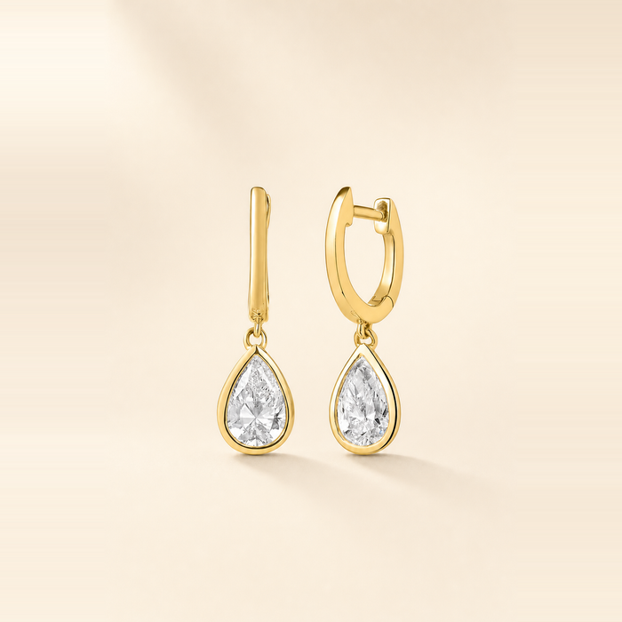 Framed Diamond Drop Earrings