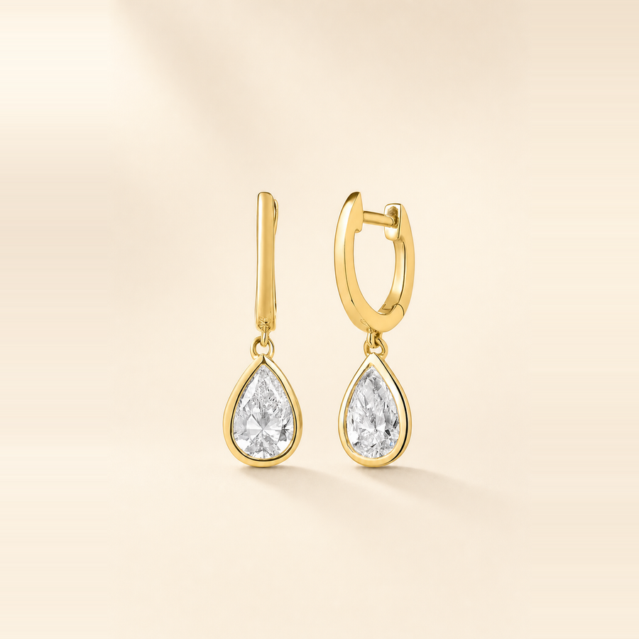 Framed Diamond Drop Earrings &mdash; view 1