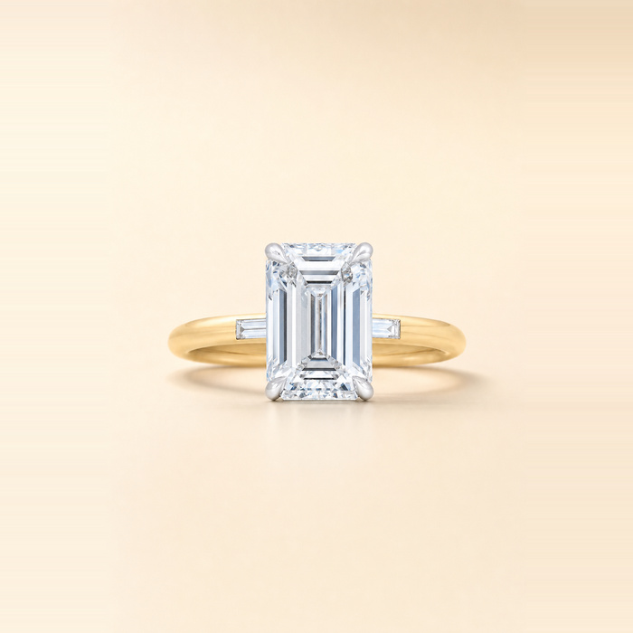 Solitaire with Baguette Inlay Diamond Band