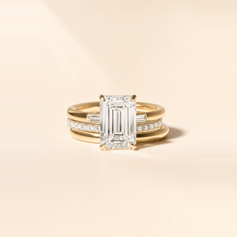 Solitaire with Baguette Inlay Diamond Band &mdash; view 4