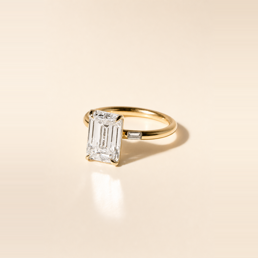 Solitaire with Baguette Inlay Diamond Band &mdash; view 6