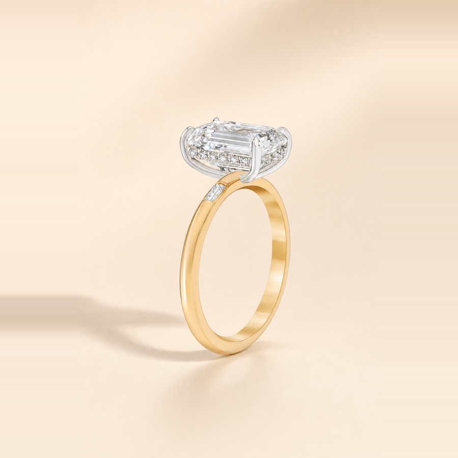 Solitaire with Baguette Inlay Diamond Band &mdash; view 8