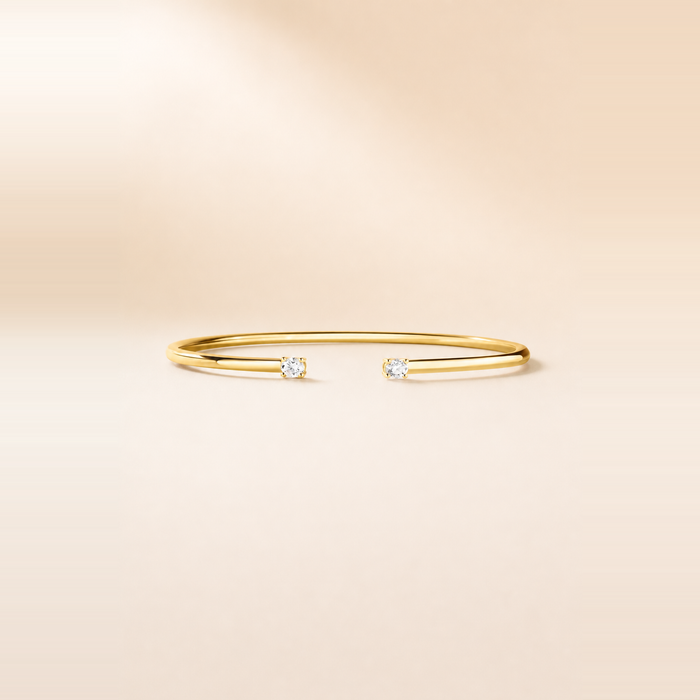 Double Diamond Solitaire Claw Cuff