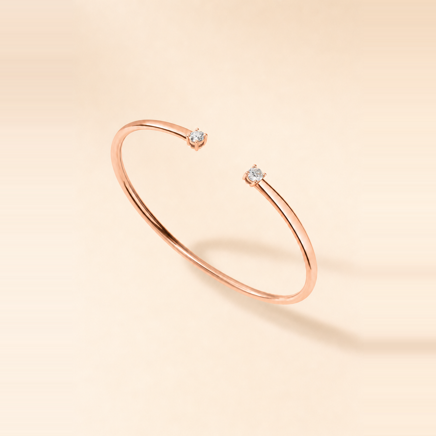 Double Diamond Solitaire Claw Cuff &mdash; view 5