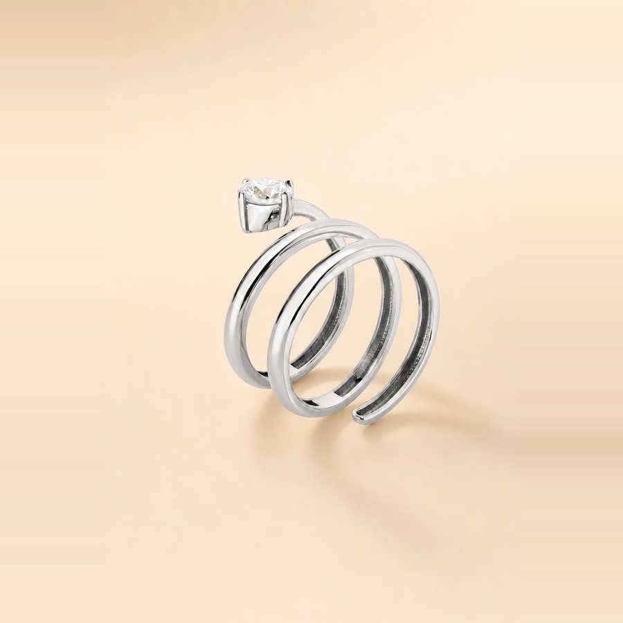 Diamond Triple Coil Ring &mdash; view 5