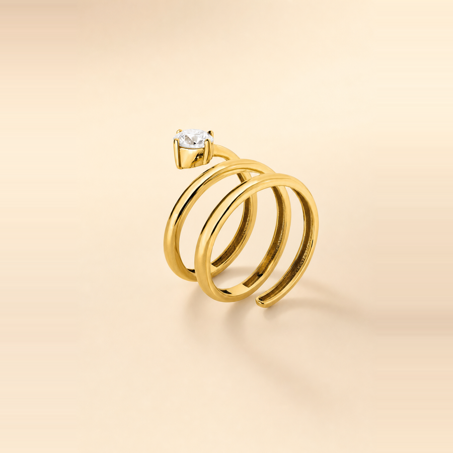 Diamond Triple Coil Ring &mdash; view 3