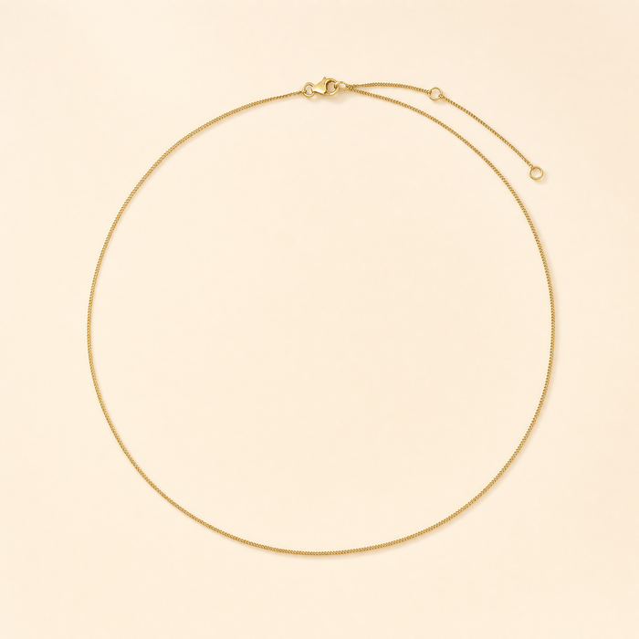 Diamond Cut Curb Chain Necklace