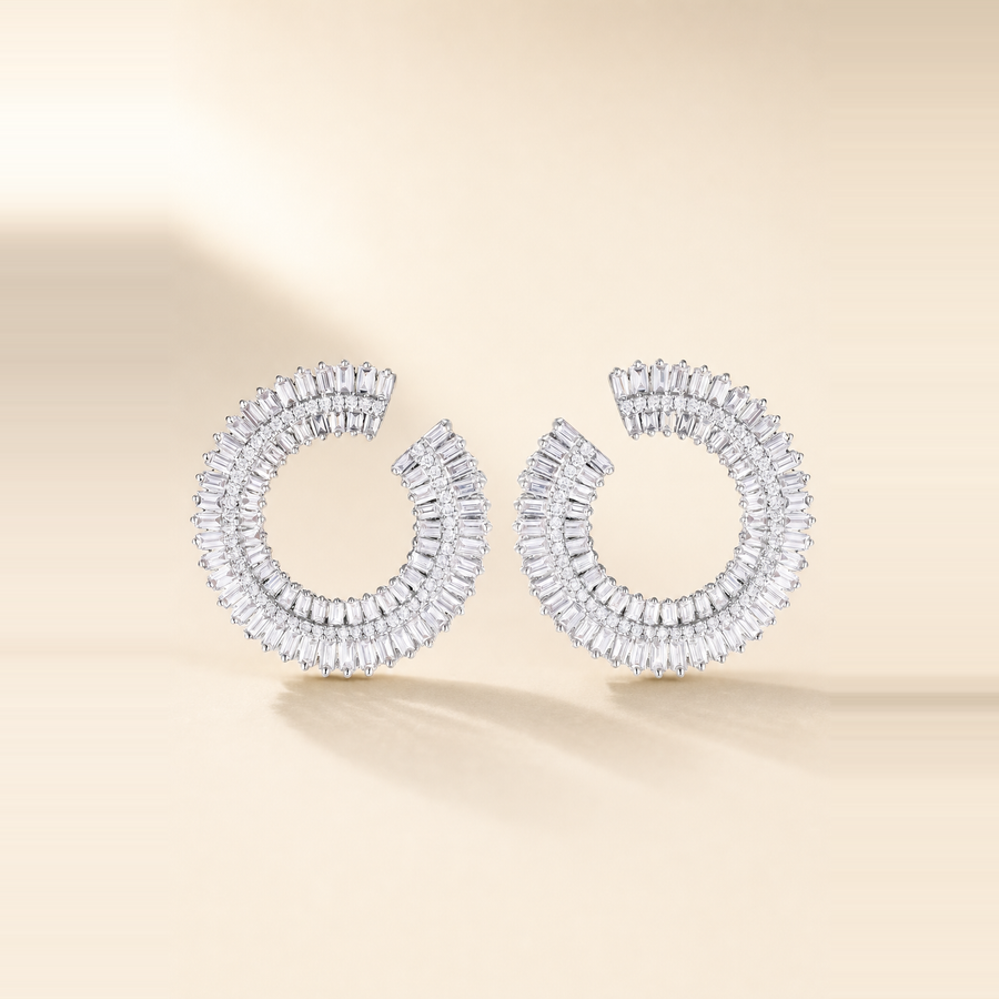 Fanned Diamond Statement Earrings &mdash; view 1