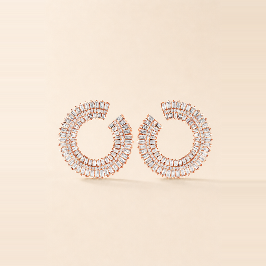 Fanned Diamond Statement Earrings &mdash; view 4