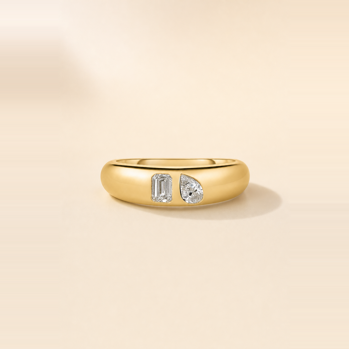 Diamond Inlay Duo Ring