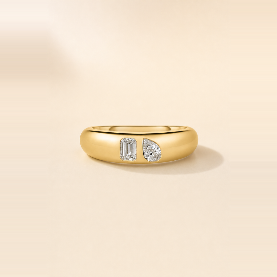 Diamond Inlay Duo Ring &mdash; view 1
