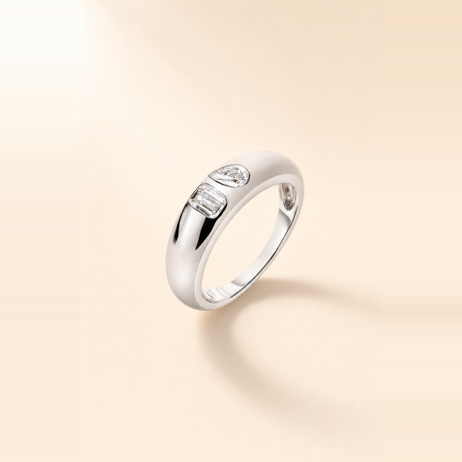 Diamond Inlay Duo Ring &mdash; view 4