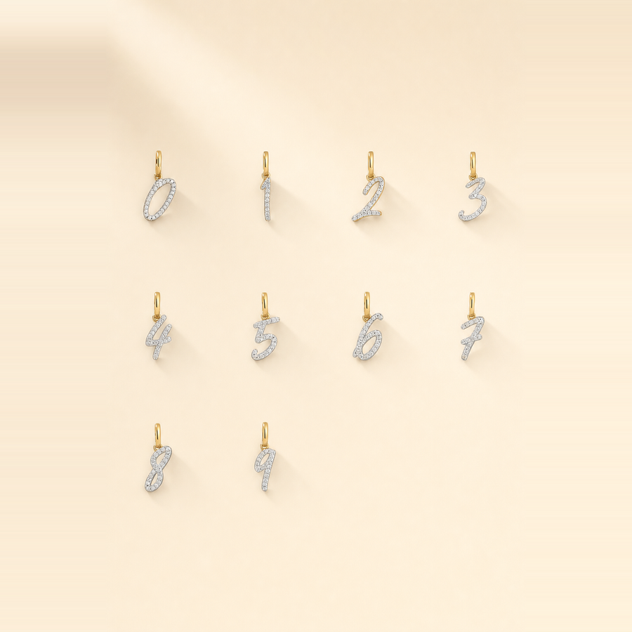 Diamond Number Pendant &mdash; view 4