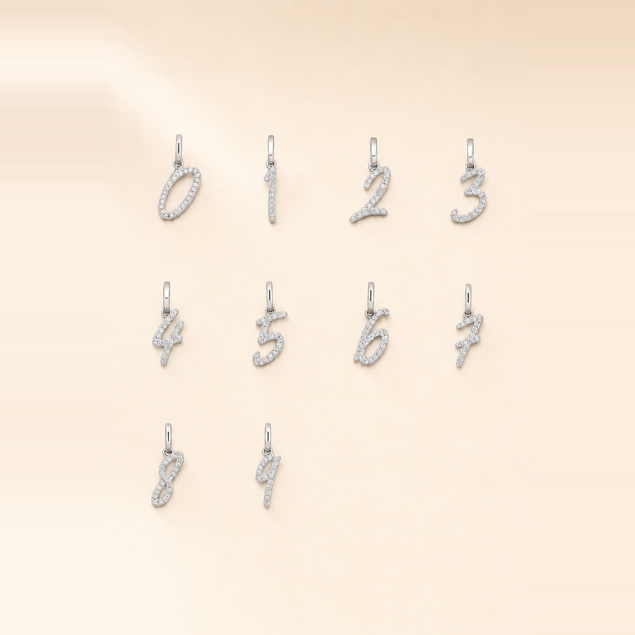 Diamond Number Pendant &mdash; view 8