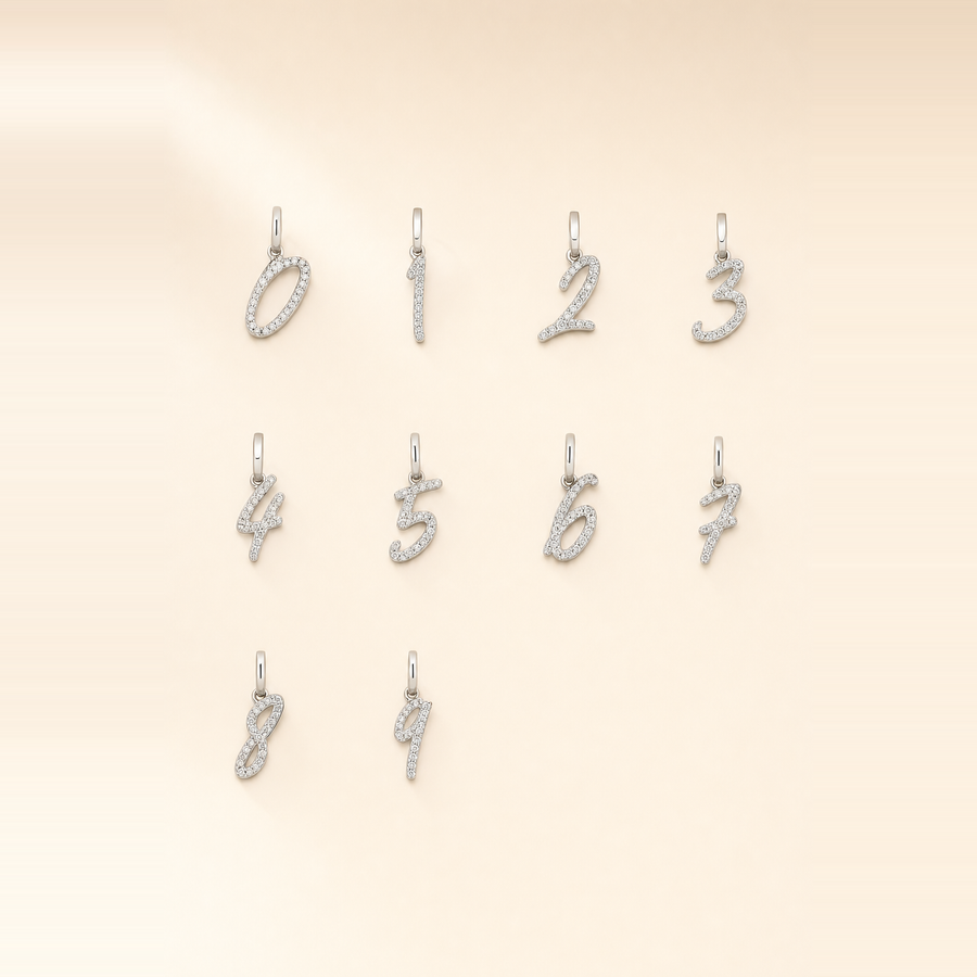Diamond Number Pendant &mdash; view 5