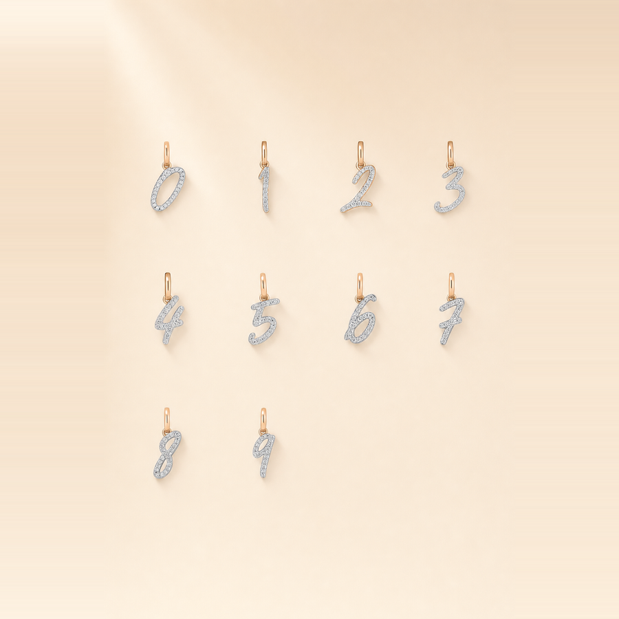 Diamond Number Pendant &mdash; view 6
