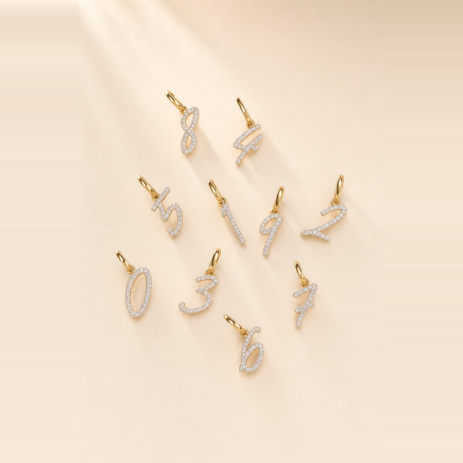 Diamond Number Pendant &mdash; view 3