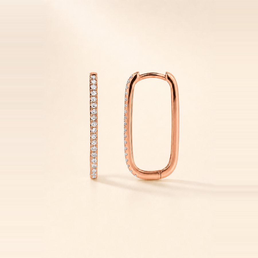 Diamond Rectangle Hoops &mdash; view 3