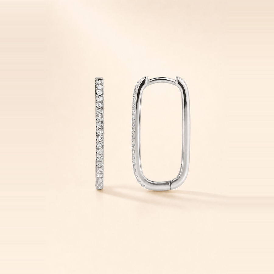 Diamond Rectangle Hoops &mdash; view 2