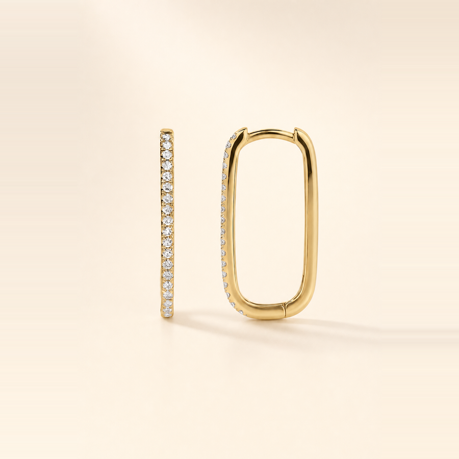 Diamond Rectangle Hoops &mdash; view 1
