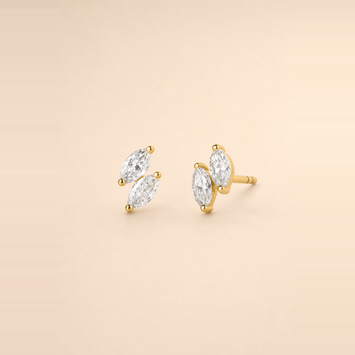 Double Marquise Diamond Studs