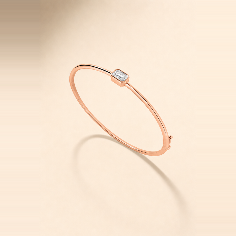 Emerald Solitaire Bangle &mdash; view 4