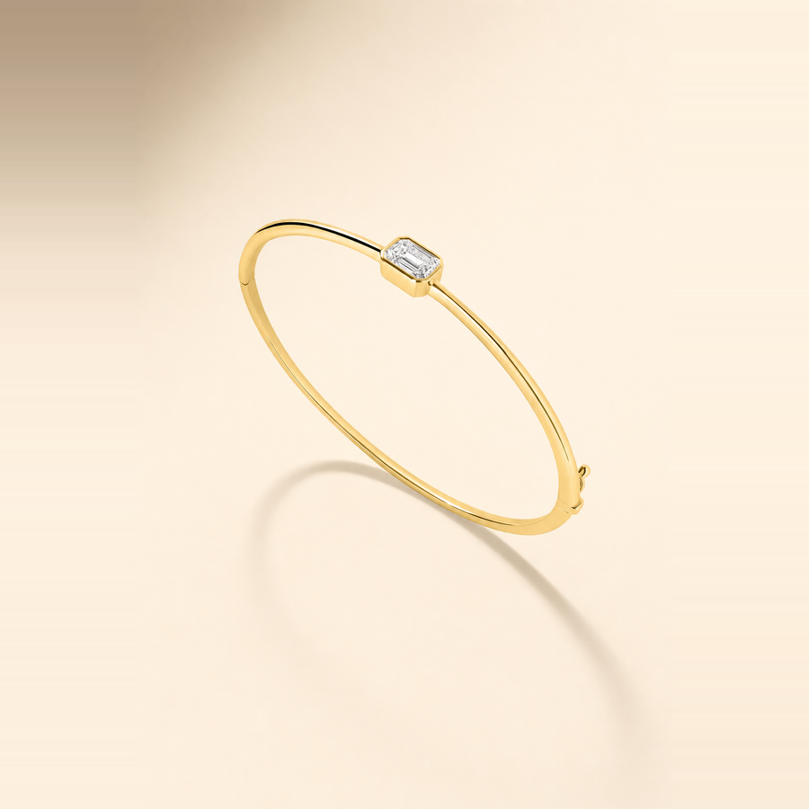 Emerald Solitaire Bangle &mdash; view 3
