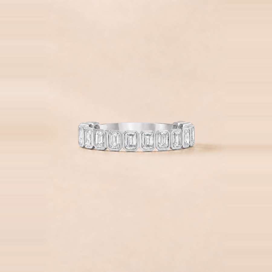 Emerald Bezel Set 3/4 Diamond Eternity Band &mdash; view 7