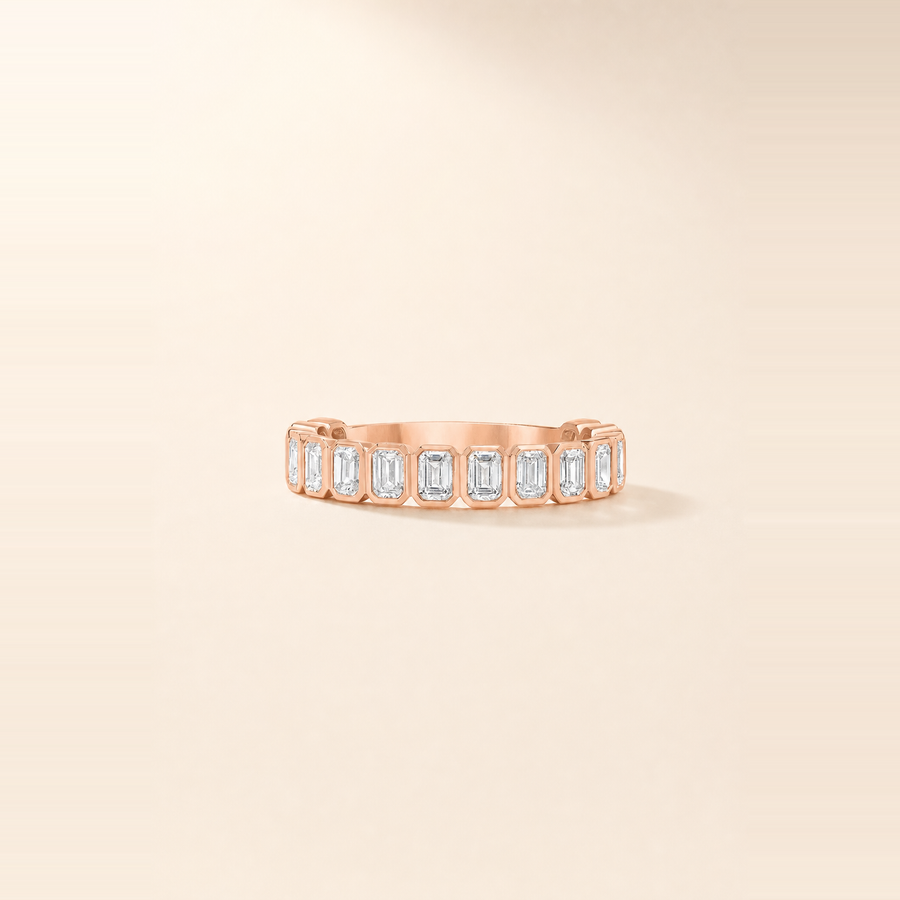 Emerald Bezel Set 3/4 Diamond Eternity Band &mdash; view 5