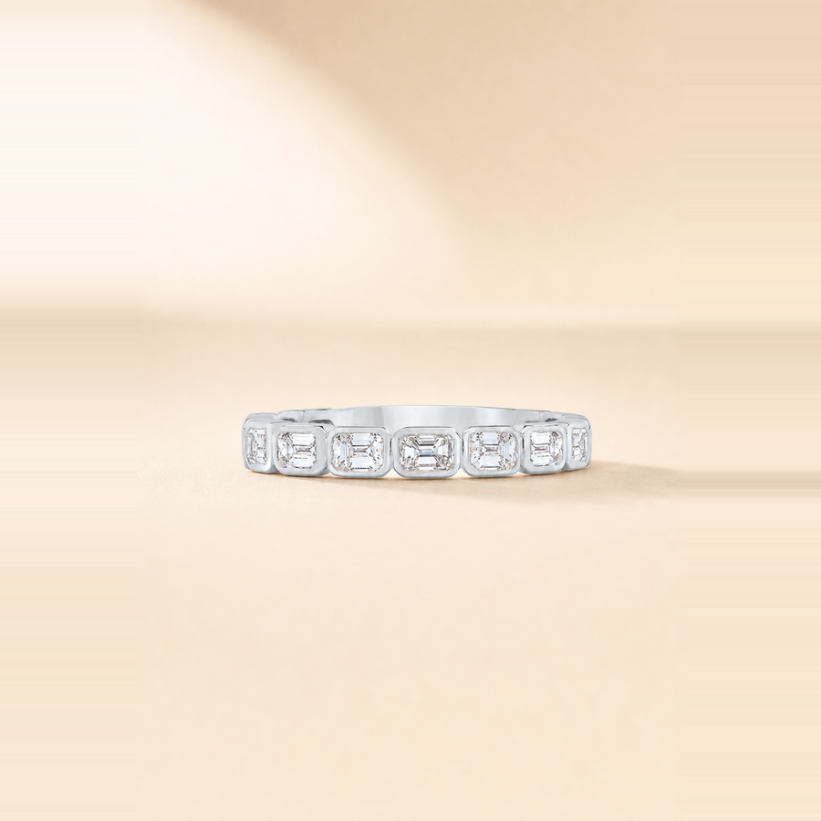 Emerald Shared Prong 3/4 Diamond Eternity Band &mdash; view 6
