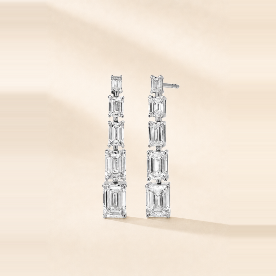 Emerald Diamond Drop Earrings &mdash; view 4