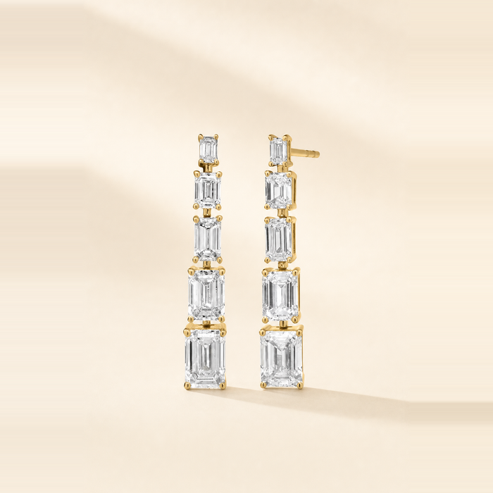 Emerald Diamond Drop Earrings