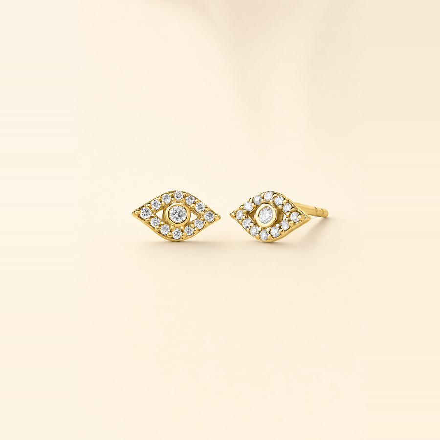 Pavé Diamond Evil Eye Studs &mdash; view 1