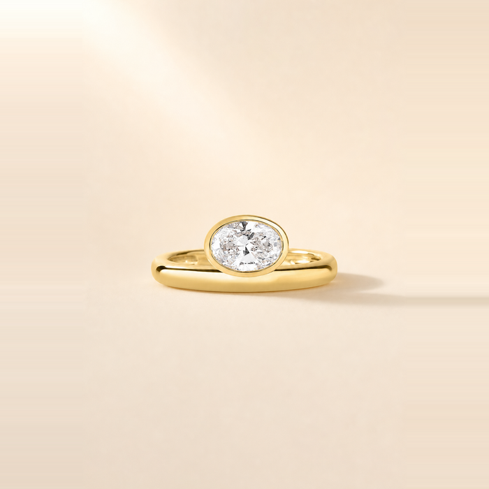 Oval East-West Floating Bezel Ring