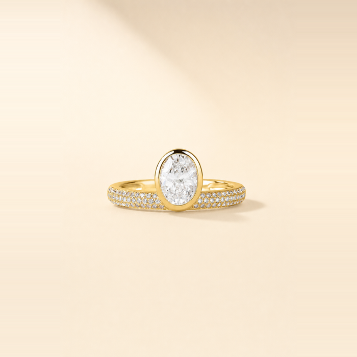 Oval Floating Bezel with Pavé Band