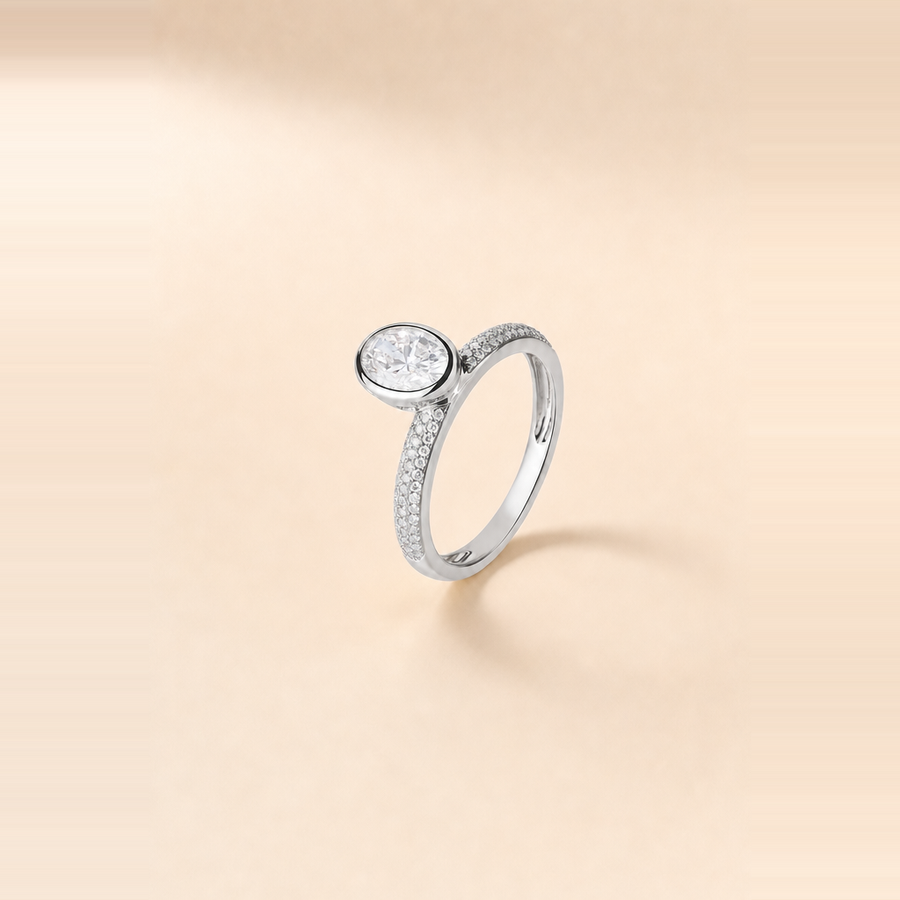 Oval Floating Bezel with Pavé Band &mdash; view 6