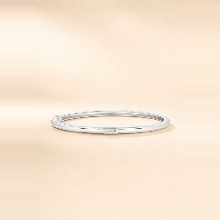 Floating Solitaire Baguette Bangle &mdash; view 6
