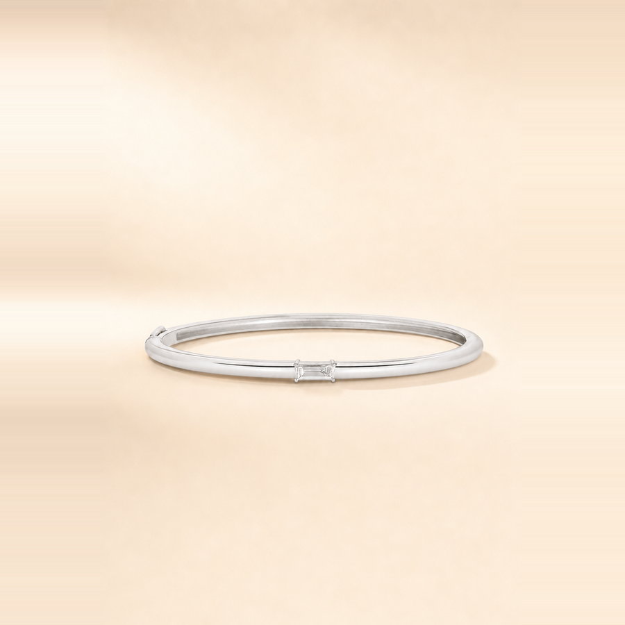 Floating Solitaire Baguette Bangle &mdash; view 2