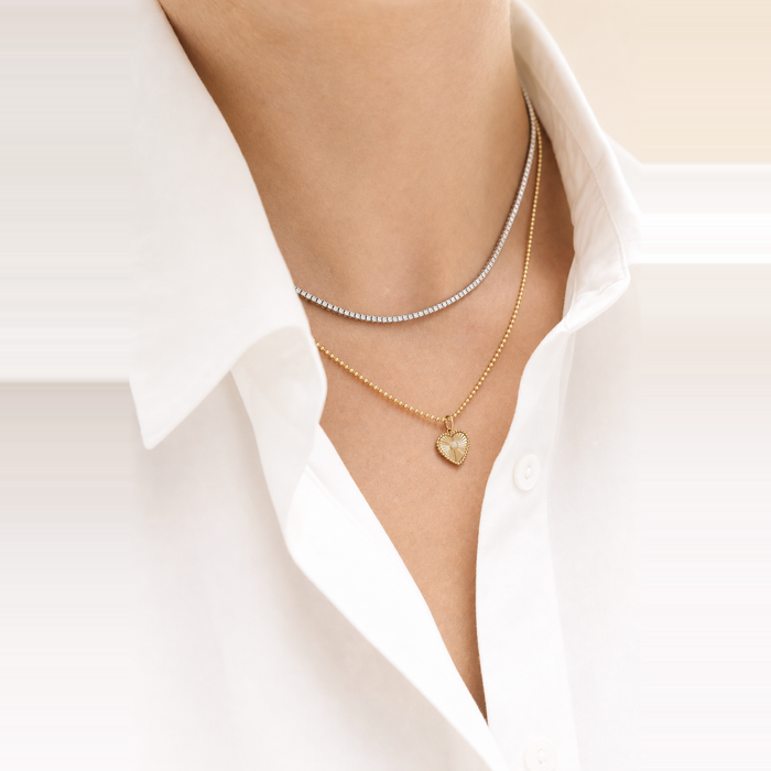 Fluted Diamond Pendant