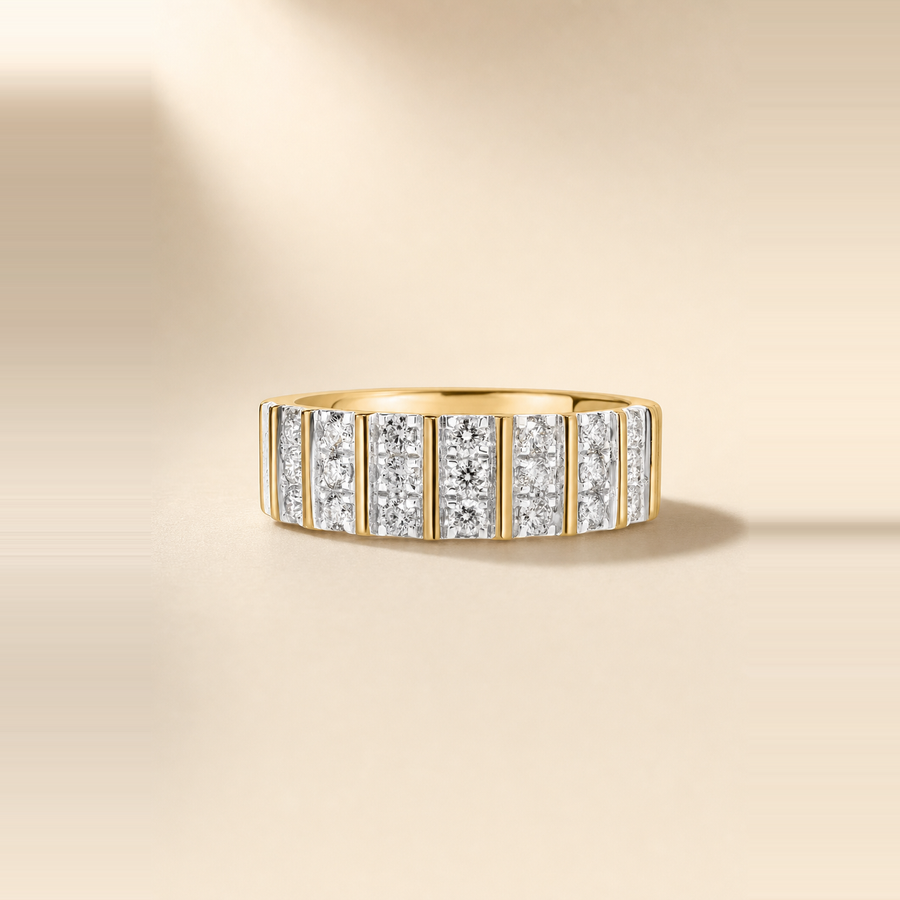 Fluted Triple Diamond Eternity Band &mdash; view 4