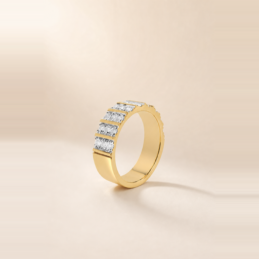Fluted Triple Diamond Eternity Band &mdash; view 6